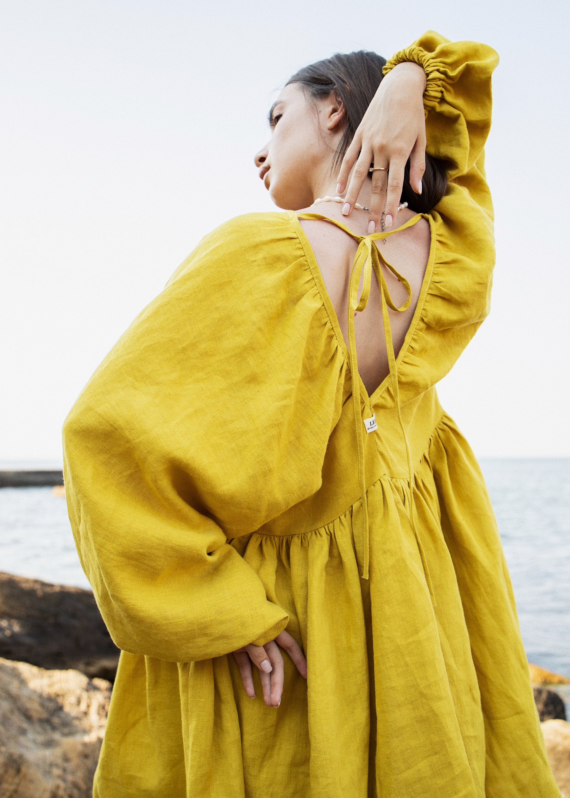 sunflower linen dress The Elevated 100% Linen Shirtdress